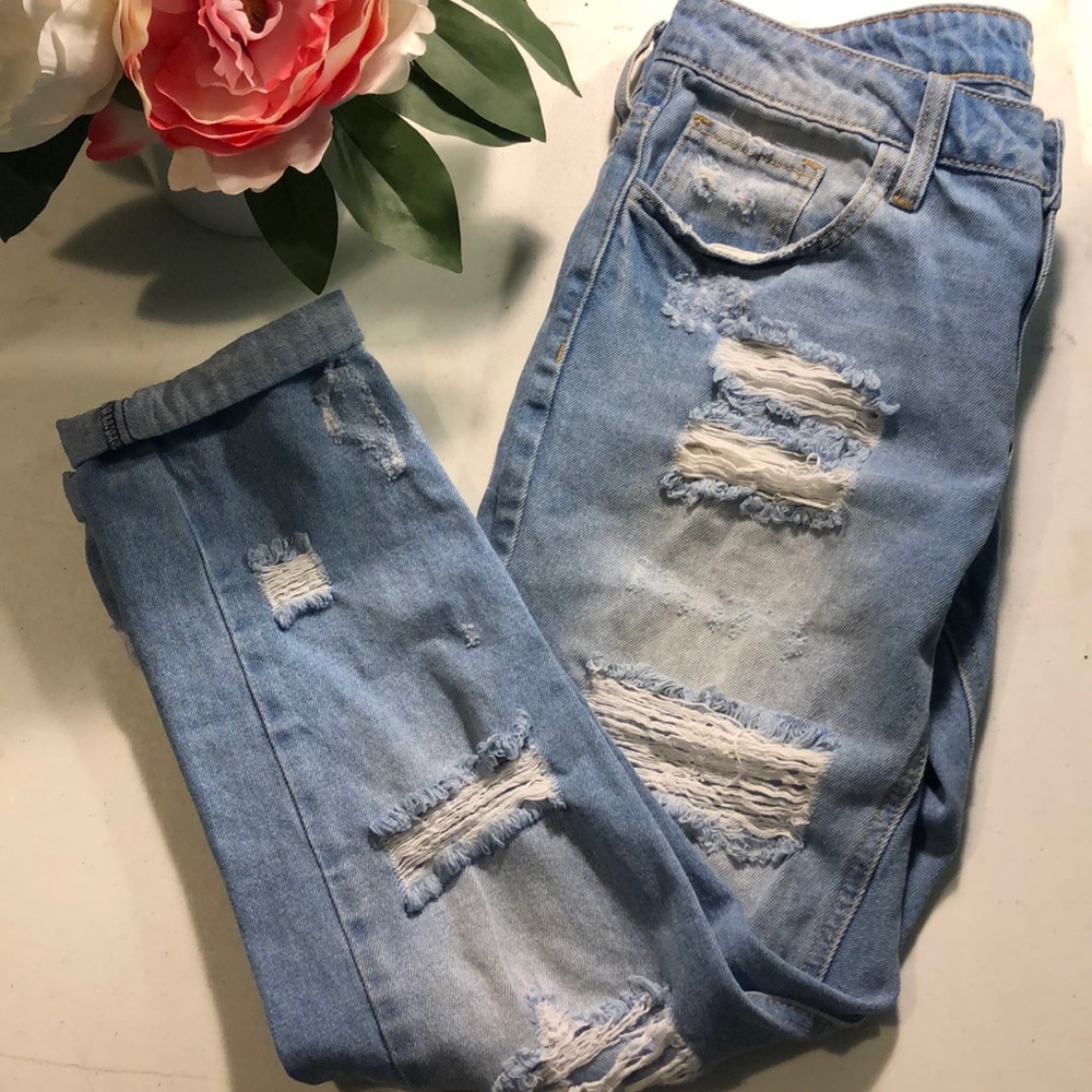 Denim boyfriend jeans